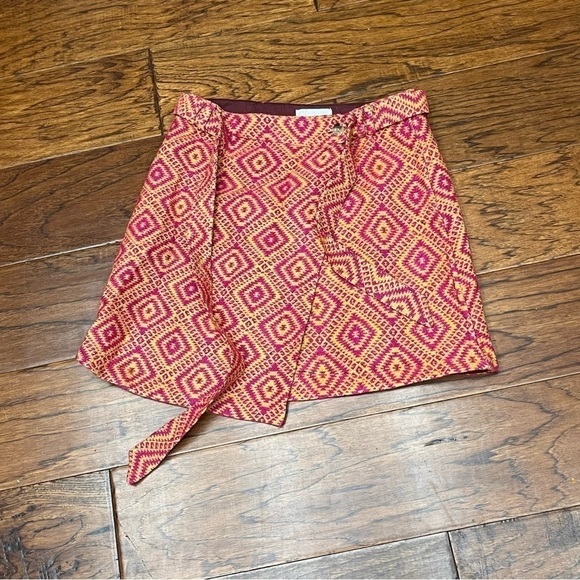 Anthropologie tribal print front tie skirt NWT - Picture 1 of 7